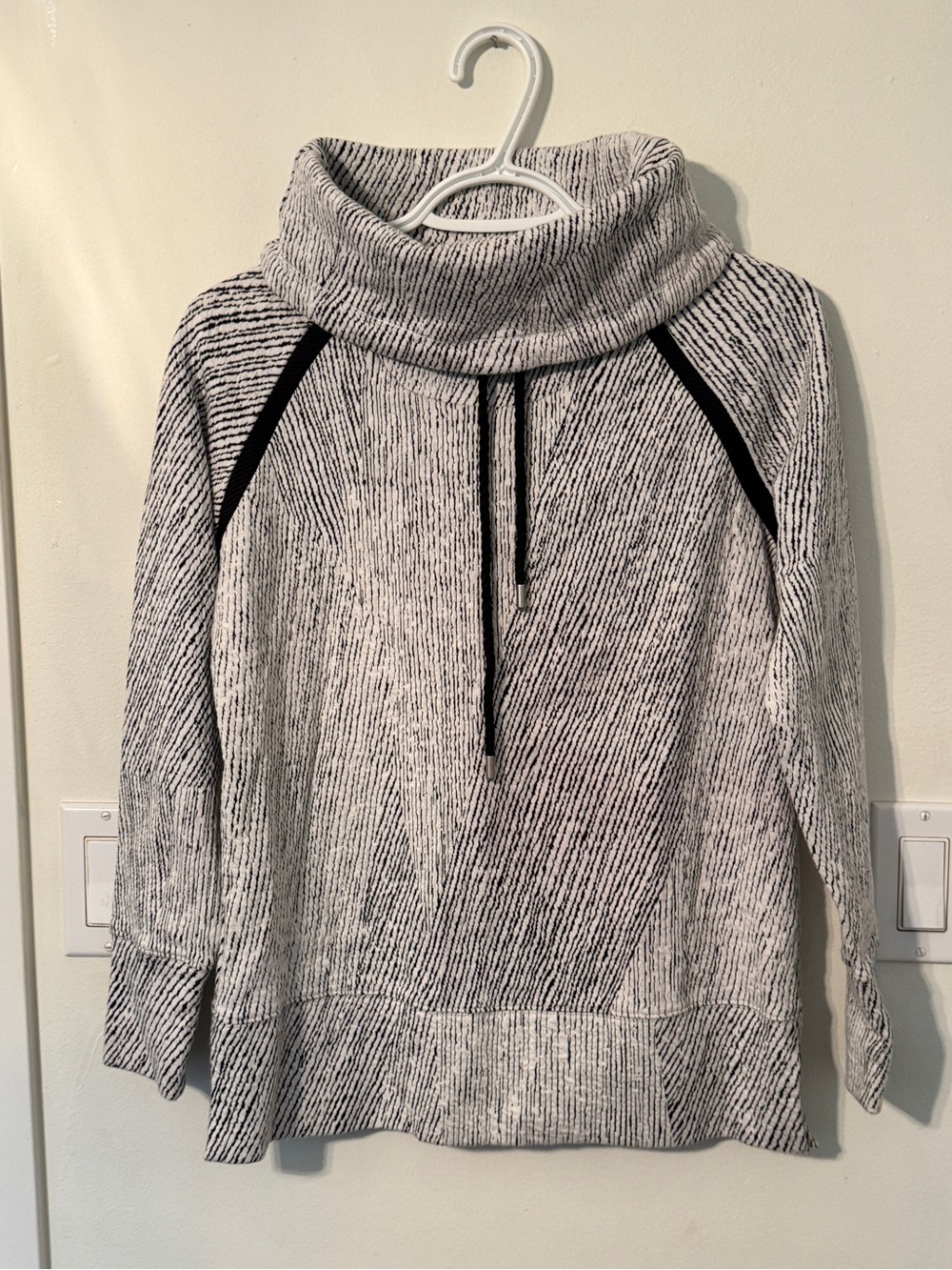 Cozy Black and White Cowl Neck Sweater